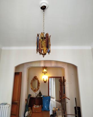 lampadario in vetro colorato 