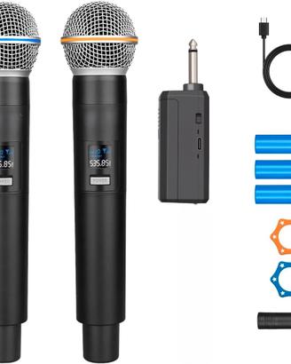 DOPPIO MICROFONO WIRELESS PROFESSIONAL PER KARAOKE