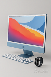 apple imac 24 pollici 8-256gb azzurro grado a