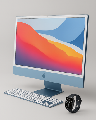 apple imac 24 pollici 8-256gb azzurro grado a
