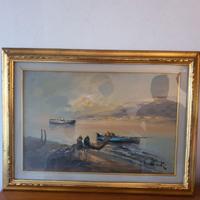 quadro pittura ad olio pittore minore anni 60/70