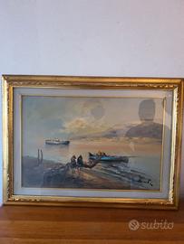 quadro pittura ad olio pittore minore anni 60/70