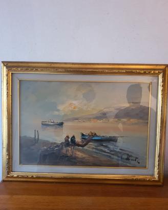 quadro pittura ad olio pittore minore anni 60/70