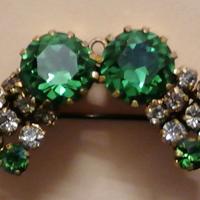 Spilla Vintage Art Déco Bigiotteria Pietre Verde f
