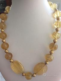 Collana quarzo rutilato giallo