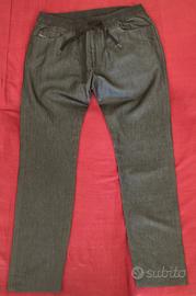 Pantaloni Diesel, 50% lino 50% cotone, tg XL, neri