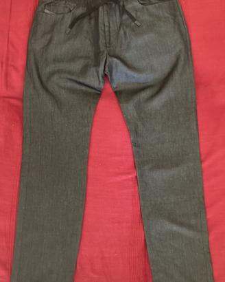 Pantaloni Diesel, 50% lino 50% cotone, tg XL, neri