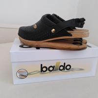 Zoccoli in legno con molla Baldo nero
