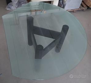 Scrivania Direzionale Vetro Cristallo 150x124x75