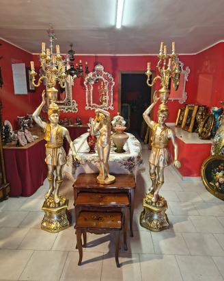 Coppia di mori veneziani in legno