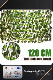 TRALICCIo CON FOGLIA EDERA SINTETICA 120x180 CM SI