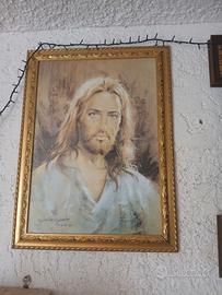 Quadro volto di Gesù integro protezione vetro