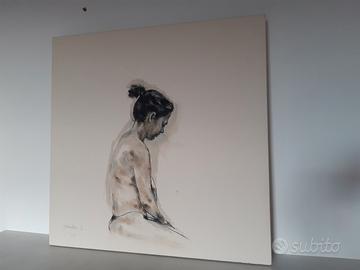 dipinto "La donna con gli occhi bassi" di Yasuko S