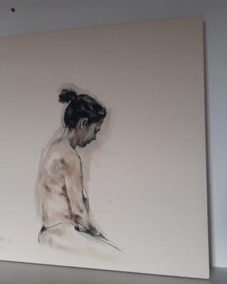 dipinto "La donna con gli occhi bassi" di Yasuko S