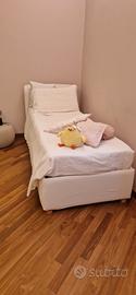 Letto singolo con contenitore materasso e top