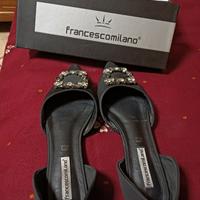 scarpa plateau nera n. 40 effetto con gioiello 