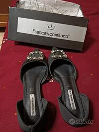 scarpa plateau nera n. 40 effetto con gioiello 