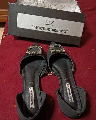 scarpa plateau nera n. 40 effetto con gioiello 