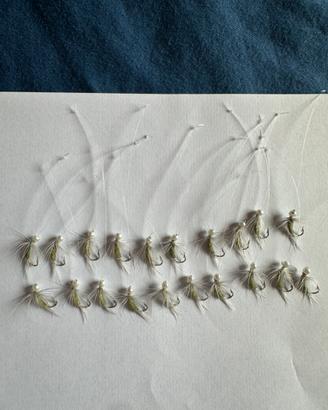 20 mosche da pesca artigianali - fatte a mano -