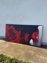 Quadro “Labbra e Rosa” (Stampa su Tela 160×107 cm)