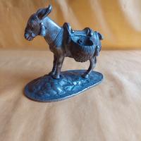 ASINELLO COL BASTO in metallo, cm 13x10h, vintage,