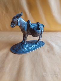 ASINELLO COL BASTO in metallo, cm 13x10h, vintage,