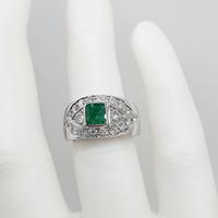 COD.915.25 ANELLO ORO BIANCO 18K 750 SMERALDO