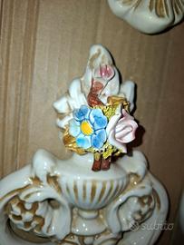 coppia di applique boschieri in ceramica 