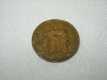 5 franchi francesi 1908 raro