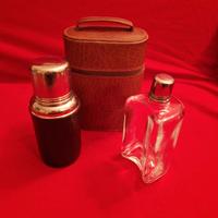 set fiaschetta + termos I santi pelle vintage 