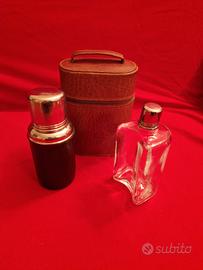 set fiaschetta + termos I santi pelle vintage 