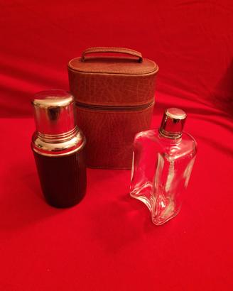set fiaschetta + termos I santi pelle vintage 