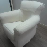 Poltrona Confalone Bianca - Piedini in Legno 