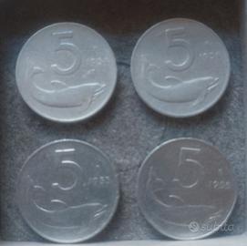 Monete italiane 5 e 10 lire