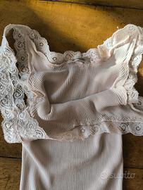 Top Intimissimi beige – cotone e seta, taglia S