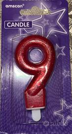 Candela Numero 9 Rossa Amscan