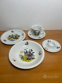 Piattini Bambini Porcellana Felix the Cat vintage