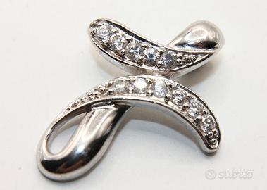 Splendido crocefisso argento pietre CZ