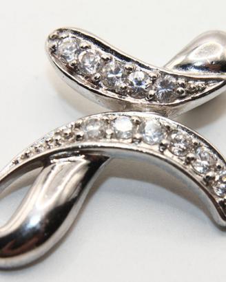 Splendido crocefisso argento pietre CZ