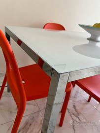 Tavolo cucina vetro satinato