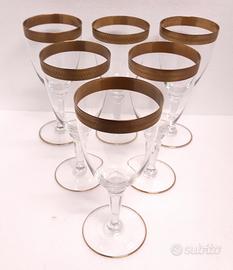 BOEMIA CRISTALLO VINTAGE set 6pz VINO oro 24k