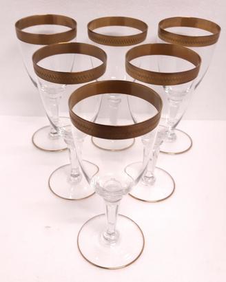 BOEMIA CRISTALLO VINTAGE set 6pz VINO oro 24k