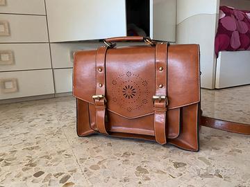 Zaino/Tracolla ECOSUSI cuoio stile vintage