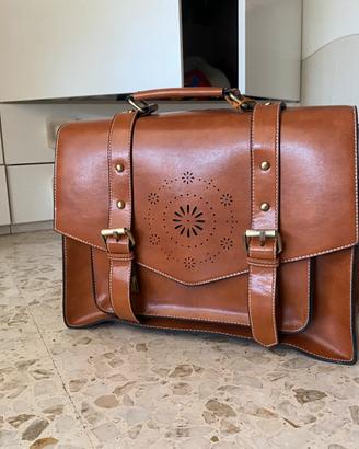 Zaino/Tracolla ECOSUSI cuoio stile vintage