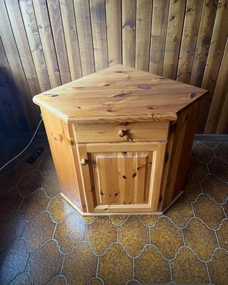 Angoliera in legno di pino massello