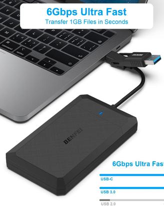 Disco Esterno 500 Gb USB Tipo-C/Tipo-A