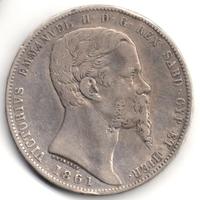 ITALIA Regno di Sardegna 1861- 5 Lire argento #W