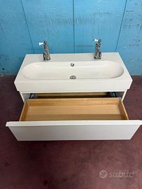 Mobile bagno sospeso con doppio miscelatore