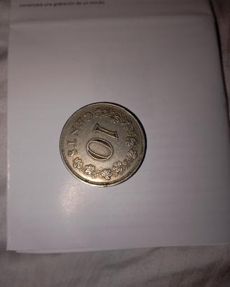 Moneta 10 cents malta 1972
