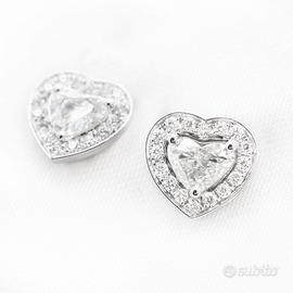 Orecchini cuore con diamanti